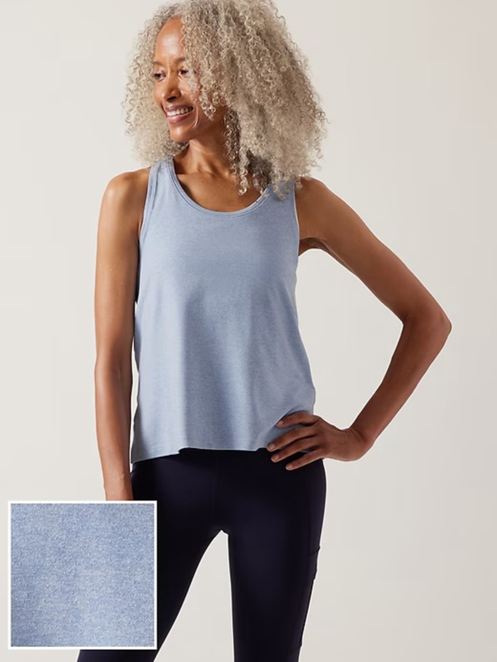 Athleta Heron Blue Heather Uptempto Tank Elevate Tank